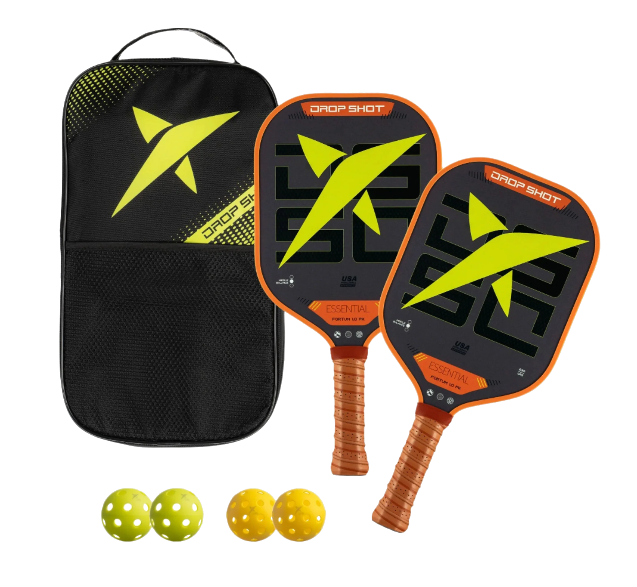 SET PICKLEBALL FORTUM 1.0 SET X 2 PIEZAS + 4 PARA INTERIOR